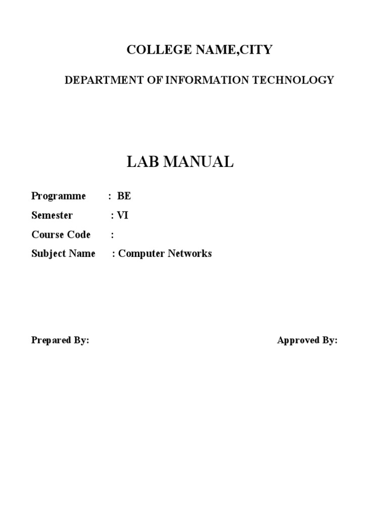 Lab Manual Computer Network PDF Network Topology Error Detection And Correction