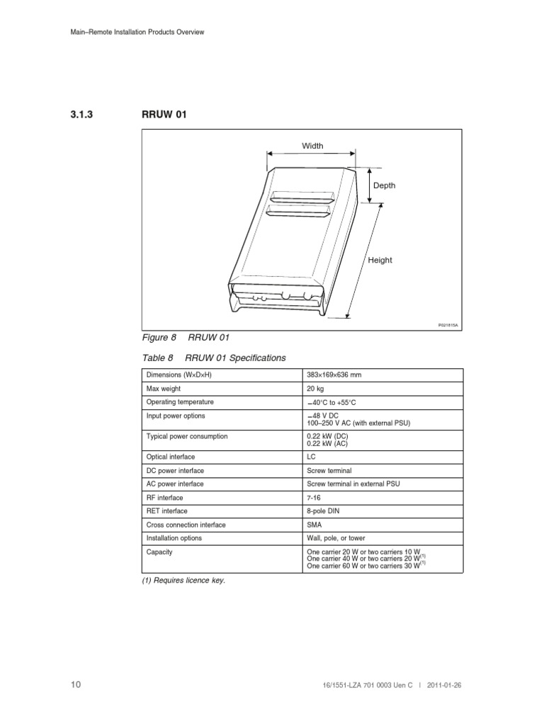 m 01 specification