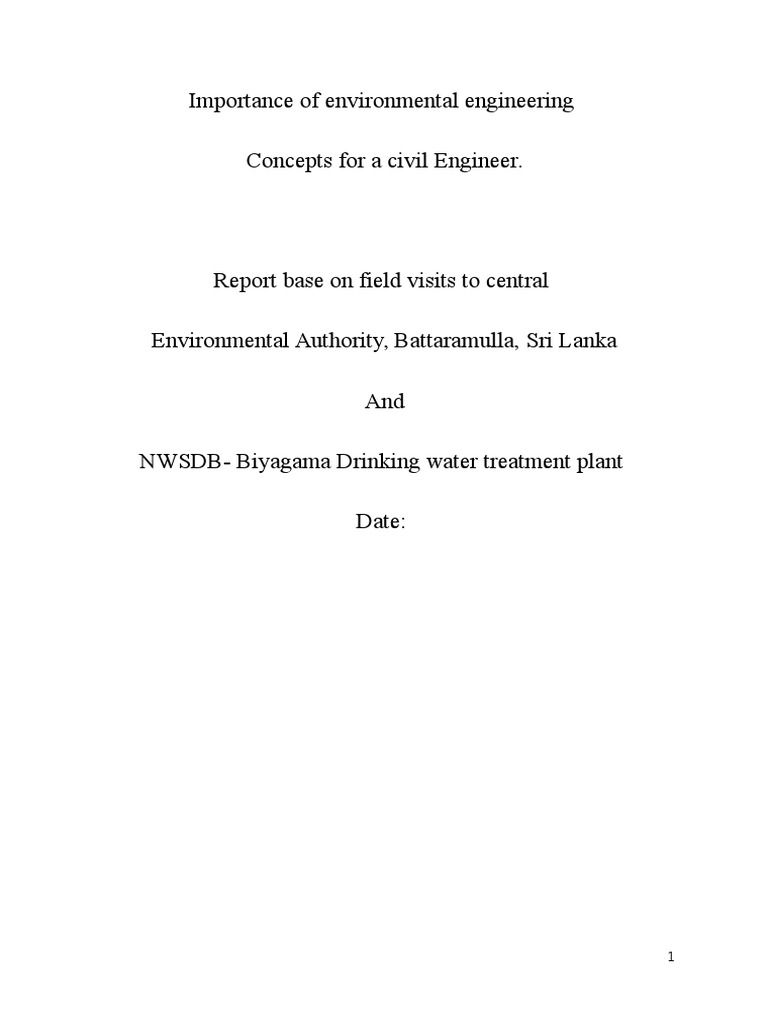 Importance of Environmental Engineering | PDF | Environmental ...