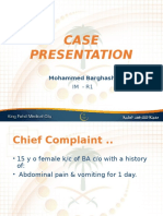 Case Presentation: Mohammed Barghash