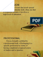 Elements of a Profession