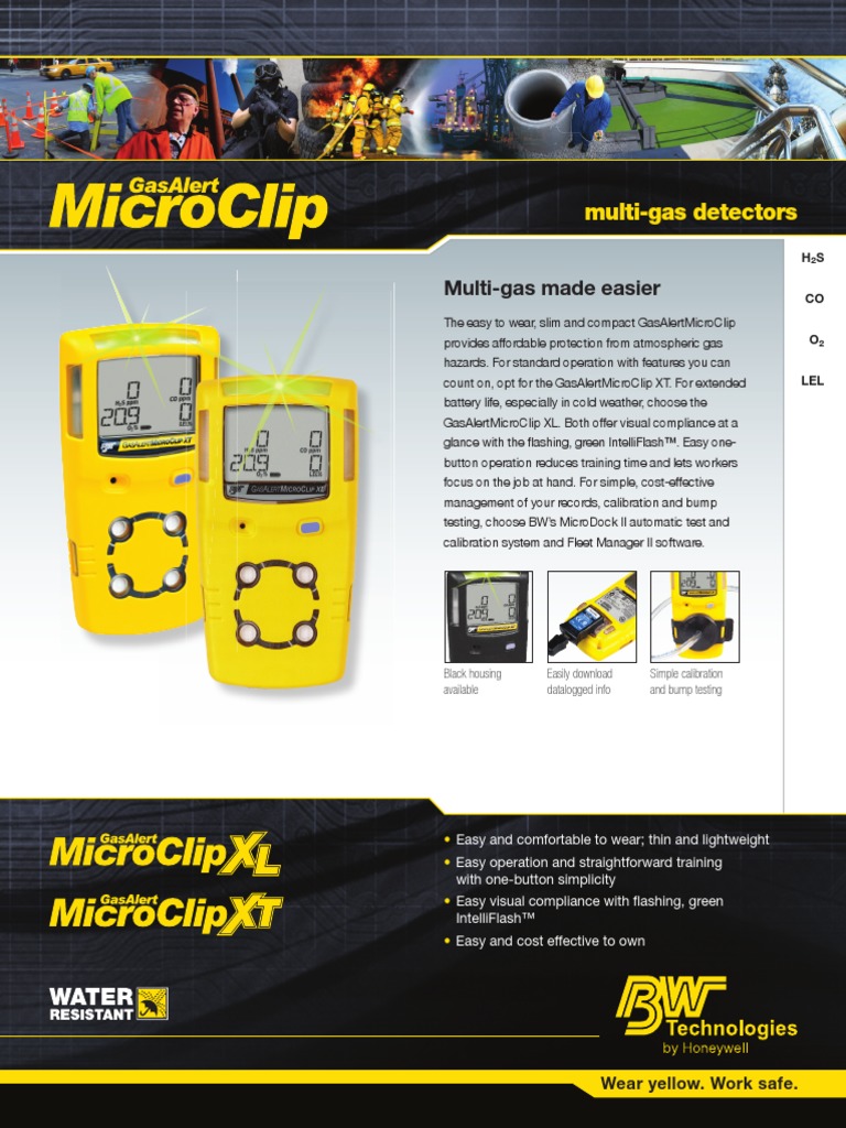 BW GasAlertMicroClip XT XL Datasheet PDF Battery (Electricity