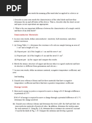 Homework 1 Semiconductor Devices Part 1