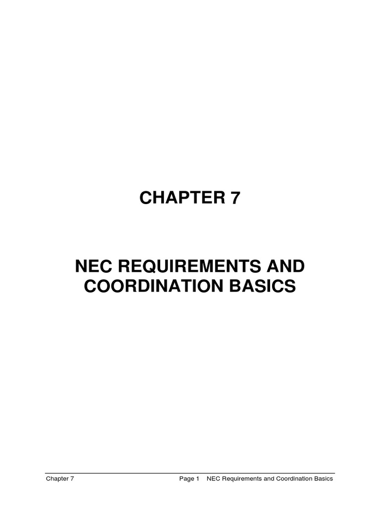 NEW CHAPTER 7 NEC Requirements and Coordination Basics PDF Fuse (Electrical) Transformer