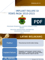 Evaluasi Penyebab Kegagalan Implan Ortopedi di RS Wahidin Sudirohusodo 2010-2015