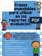 Frases Recomendables para Utilizar en Los Reportes de Evaluación PDF