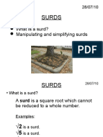 Surds: What Is A Surd? Manipulating and Simplifying Surds