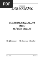 Lab Manual: Microprocessor Lab (8086) Sub Code: 06CSL48