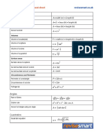 Shapes: GCSE Maths Formula Cheat Sheet