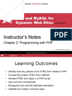 PHP and Mysql For Dynamic Web Sites: Instructor'S Notes