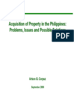 Acquisition of Property in The Philippines: Problems, Issues and Possible Solutions