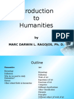 To Humanities: by Marc Darwin L. Ragojos, Ph. D