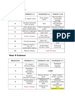 lesson planning timetable