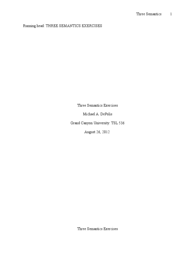 Three Semantics Exercises | PDF | Self-Improvement