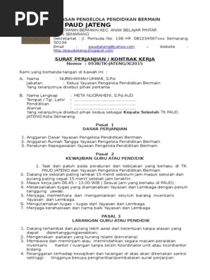 A11512 Surat Kontrak Kerja Guru Pendidik Paud Tk Kbdocx