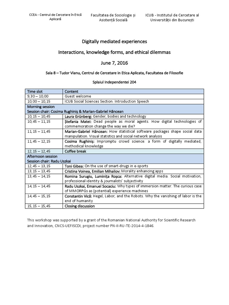 Workshop Agenda | PDF
