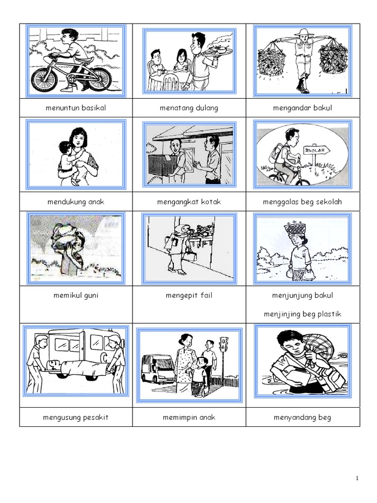 Menuntun basikal menatang dulang mengandar bakul