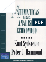 Matemáticas Para El Análisis Económico - Sydsaeter Hammod