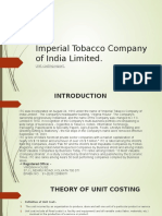 Imperial Tobacco Company of India Limited (Unit Costing)