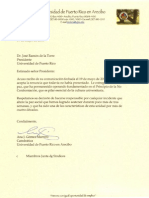 Carta de Renuncia de La Rectora Interina - UPR Arecibo