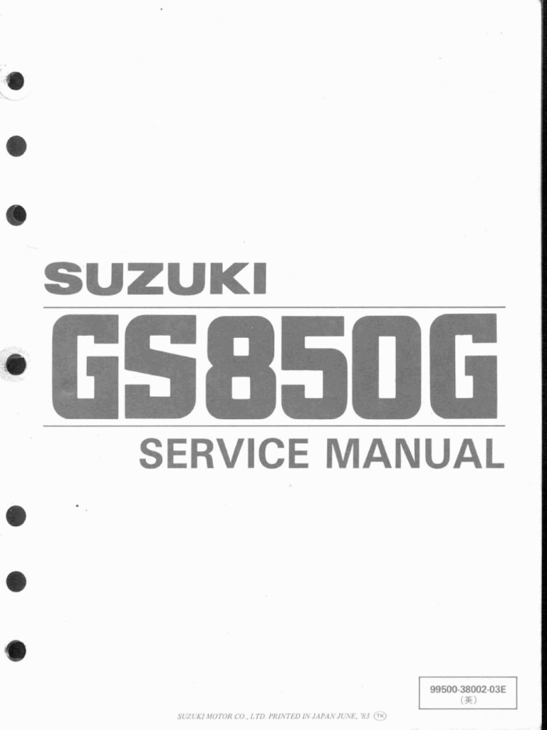 Suzuki GS850 Service Manual | PDF | Motor Oil | Clutch