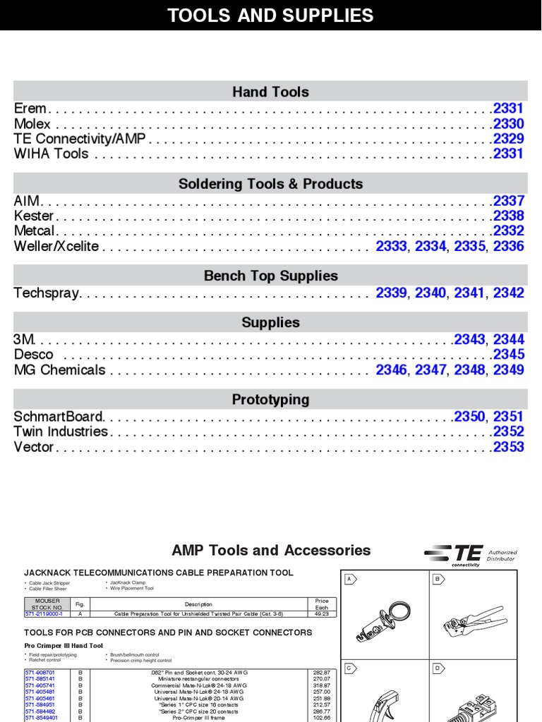Mouser Toolsection PDF Electrical Connector Soldering
