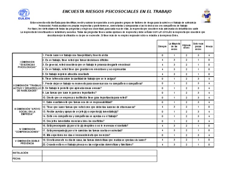 ENCUESTA PSICOSOCIAL (3) Toma de decisiones