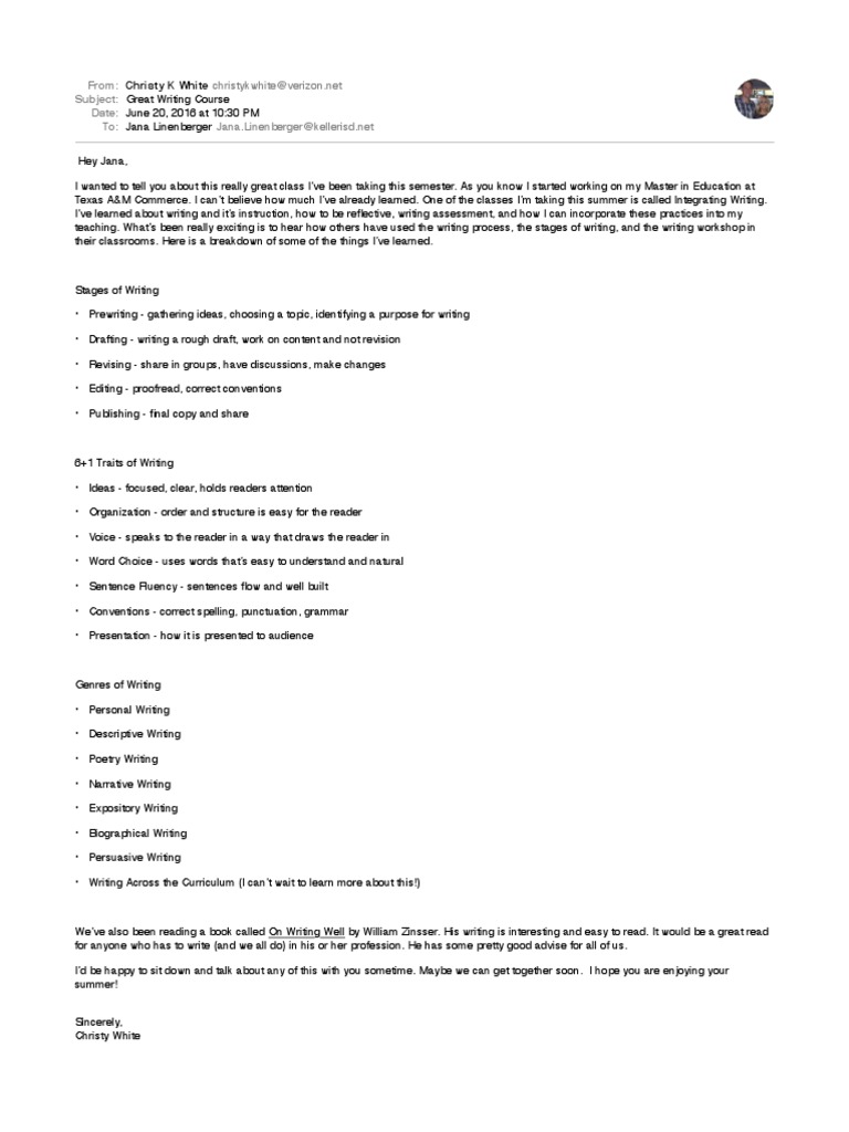 Insights from a Great Writing Course | PDF