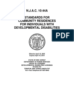 N.J.A.C. 10 - 44a Standards For Community Residences For Individuals With Developmental Disabilities, 2005 - 2010 PDF