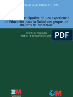 Evaluación participativa de una experiencia de educación para la salud con un grupo de mujeres en Moratalaz