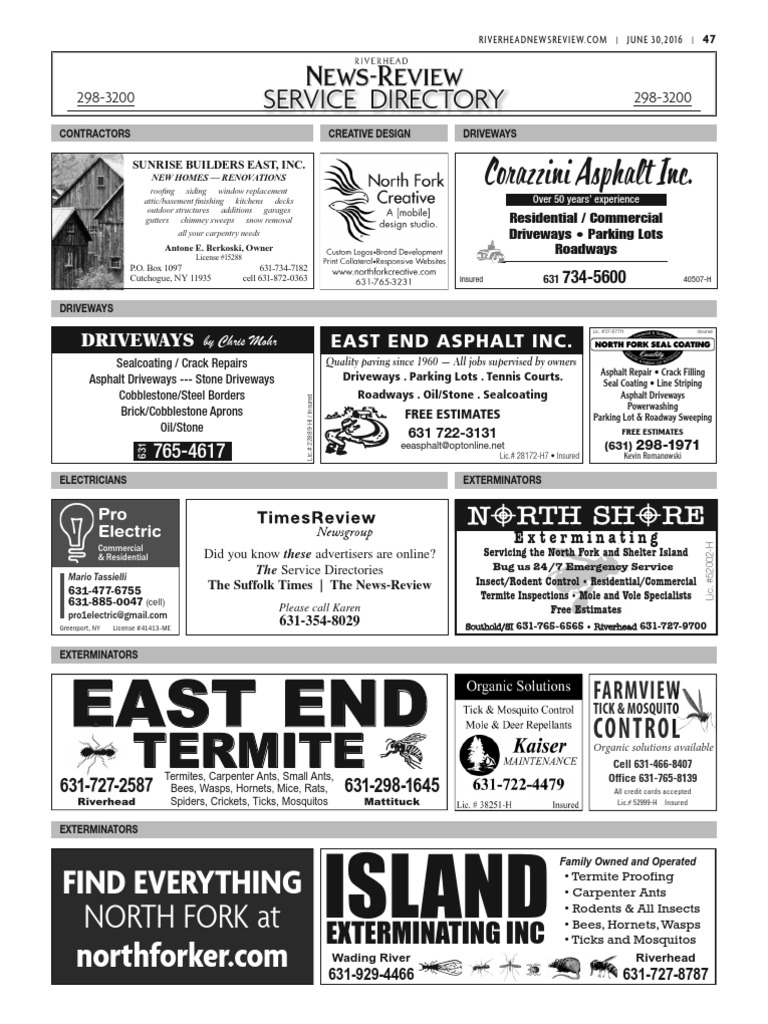 Riverhead NewsReview Service Directory June 30, 2016 Foreclosure