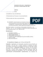 SEMANA 7 - Intervenção de Terceiro I. Assistência. Chamamento Ao Processo. Denunciação Da Lide.