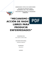 MECANISMO DE ACCIÓN DE RADICALES LIBRES PARA PRODUCIR ENFERMEDADES