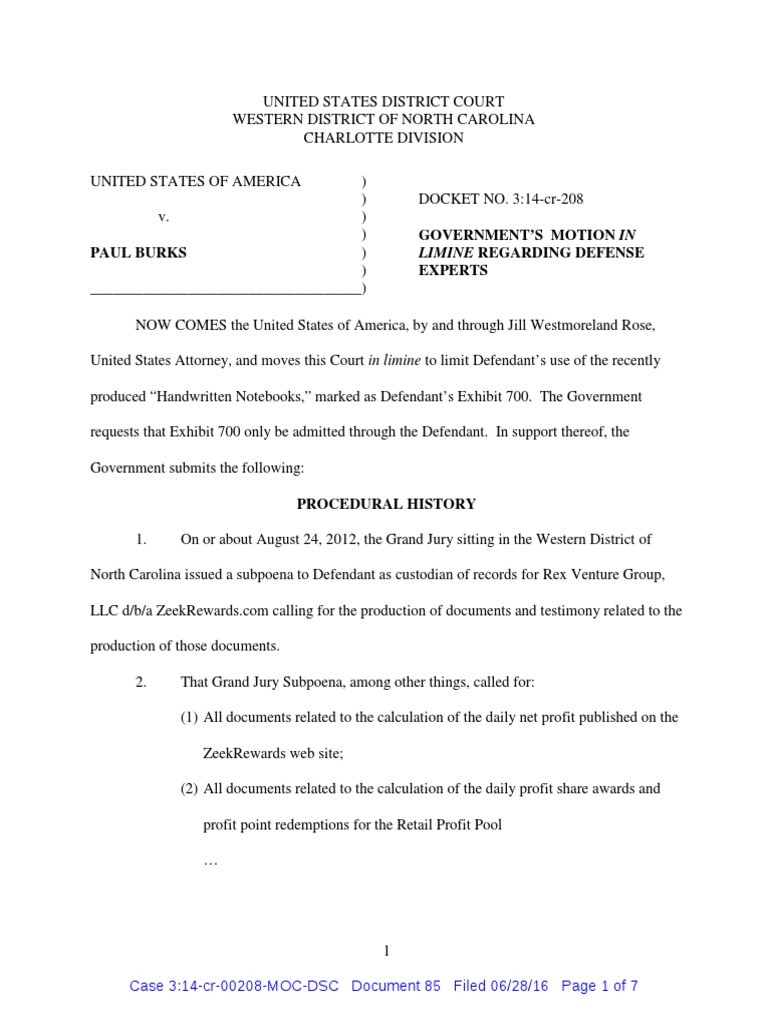 Motion in Limine PDF Evidence (Law) Testimony