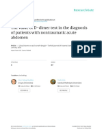 The Value of D Dimer Test in The Diagnosis of Patients With Nontraumatic Acute Abdomen