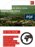 Pakistan 2013 - Overview Online Mobile & Social