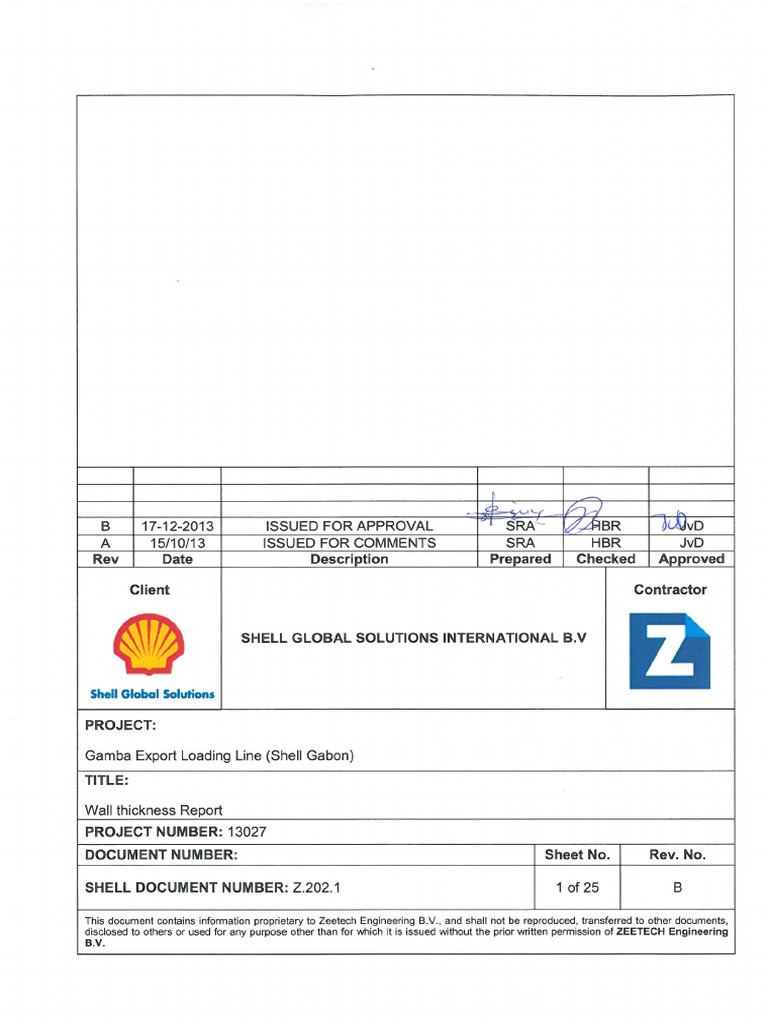Gamba Export Line Wall Thickness Report | PDF | Pipe (Fluid Conveyance ...