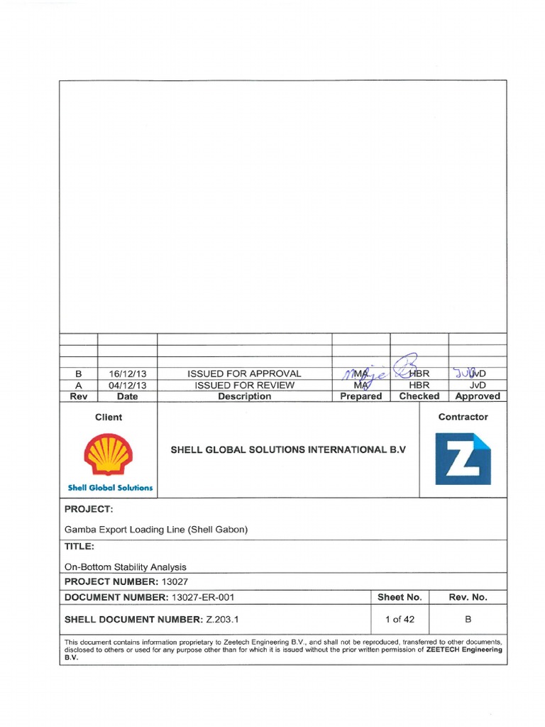 Gamba Export Pipeline Stability Analysis | PDF | Pipeline Transport | Shoal