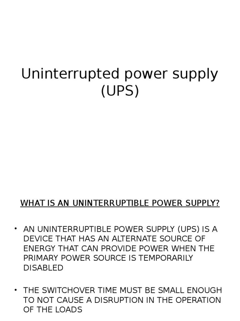 Uninterrupted Power Supply PPT Power Inverter Rectifier