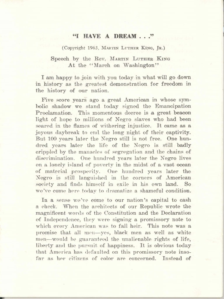 Martin Luther King Jr Speech