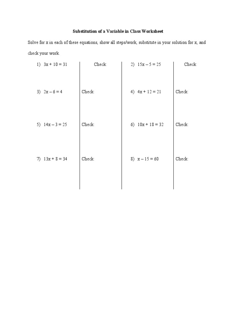 Algebra Equation Practice | PDF | Equations | Mathematical Analysis