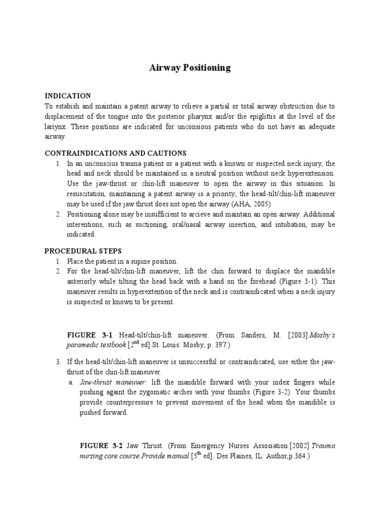 Airway Positioning  PDF  Respiratory System  Clinical Medicine