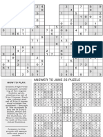 Printable High-Five Sudoku, July 2