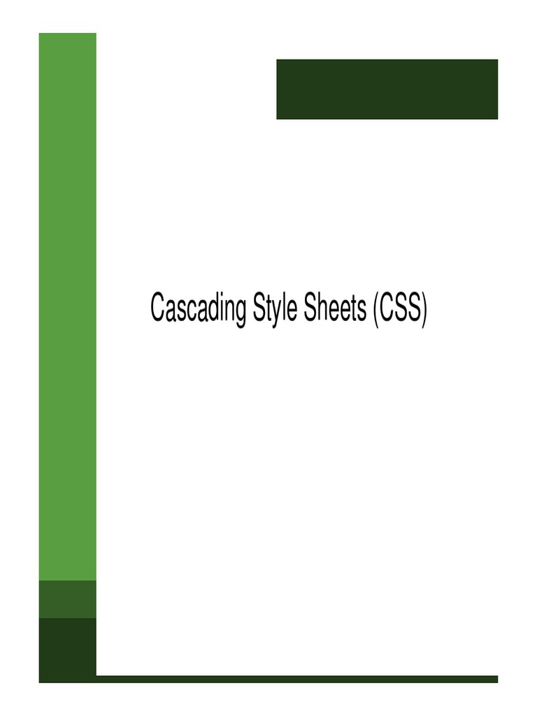 An Introduction to Cascading Style Sheets (CSS): Syntax, Scopes, and ...