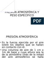 Presión Atmosférica y Peso Específico