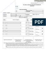 Planilla de Solicitud de Inscripción-Postgrado