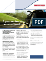 Financial Viewpoint: A Year On From Pension Freedoms