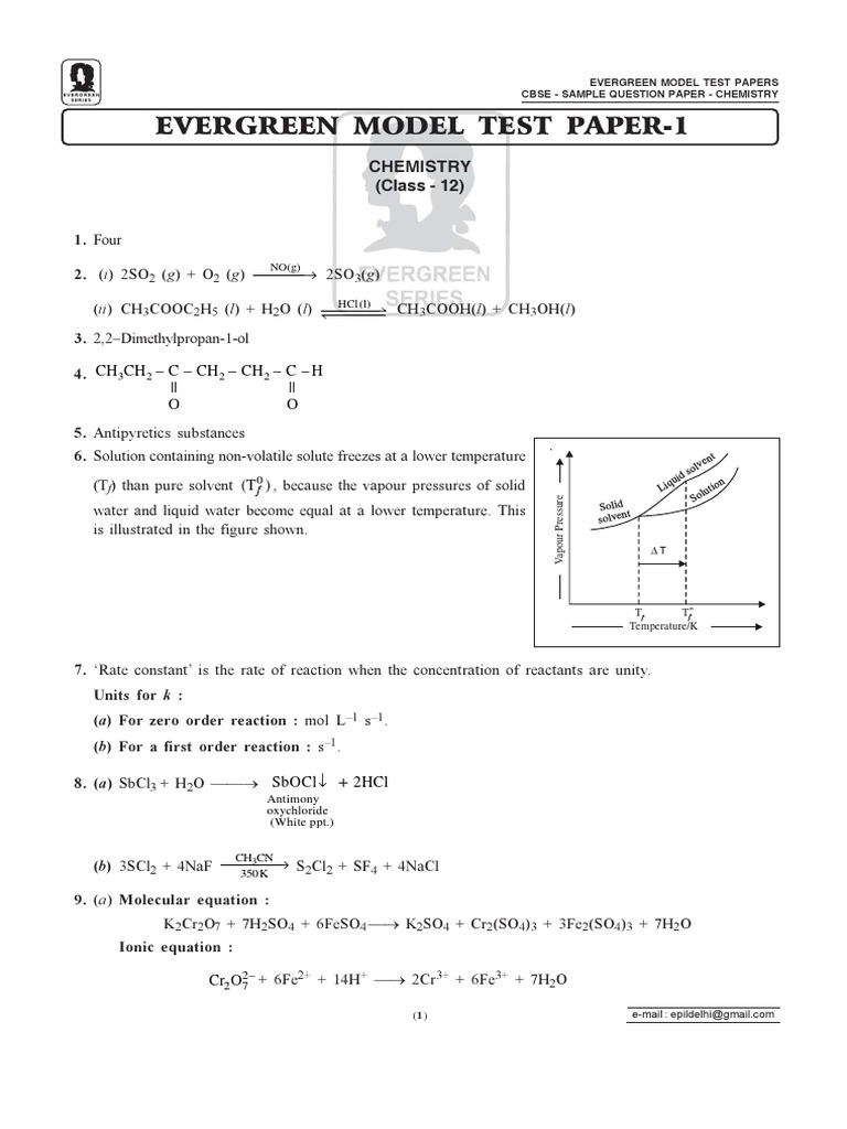 CHEMISTRY XII Model Test Paper | PDF | Transition Metals | Aldehyde