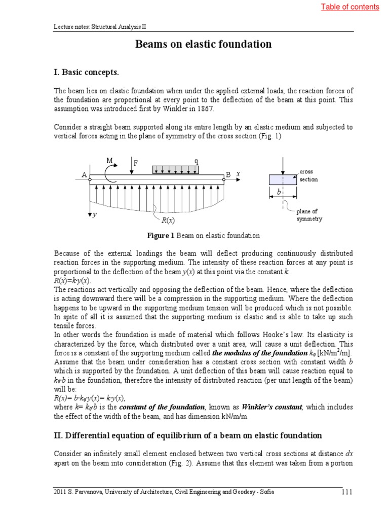 Beams On Elastic Foundation | PDF | Beam (Structure) | Bending
