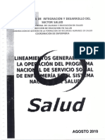 2010 - Lineamientos Generales para La Operación Del Programa Nacional de Servicio Social de Enfermería en El Sietema Nacional de Salud